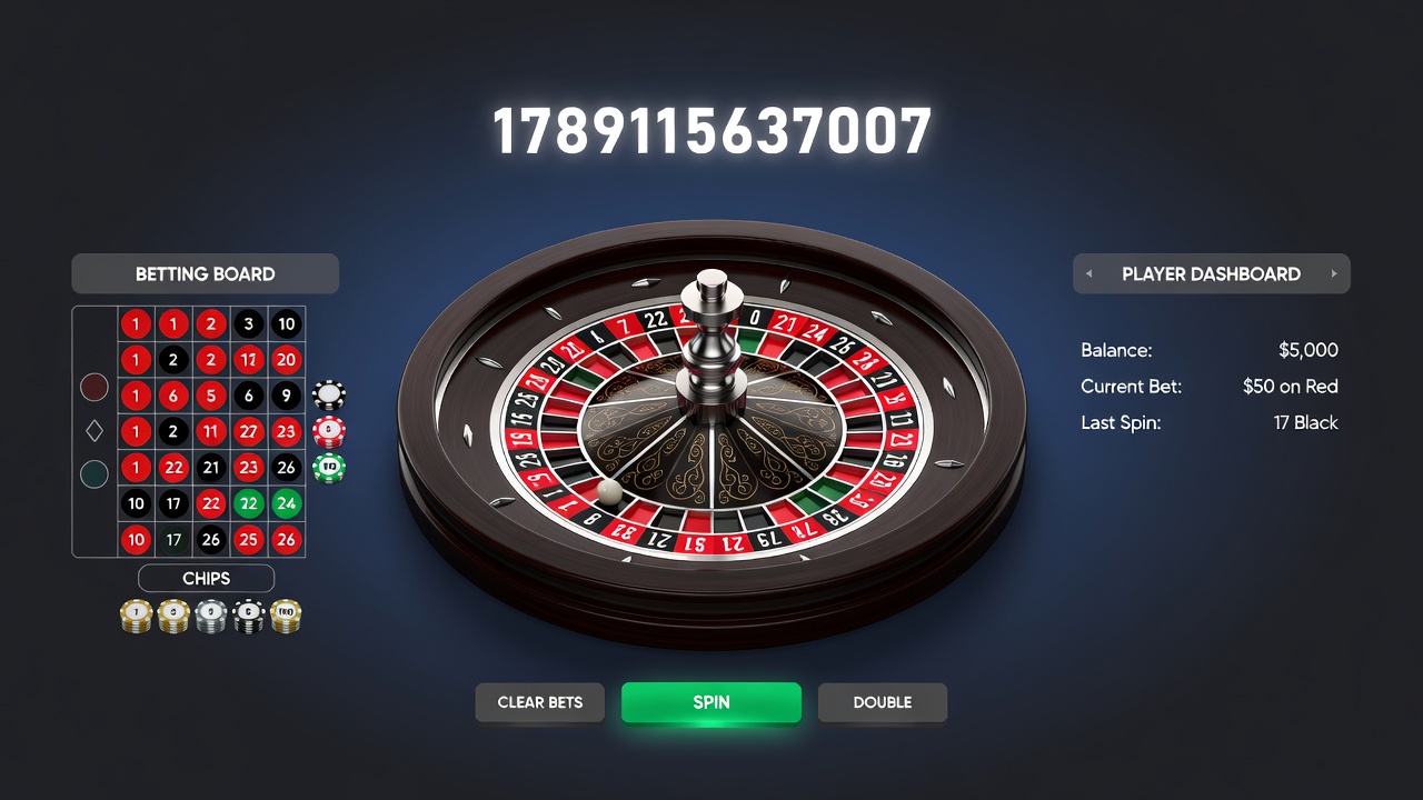 Close-up of roulette wheel and betting table displayed on a tablet screen during an active game
